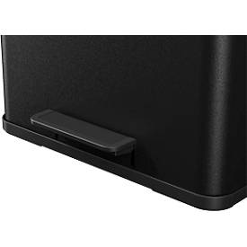 Tretmülleimer Hailo Öko Trio Plus L, 3 x 9 l, rechteckig, Stahlblech, schwarz