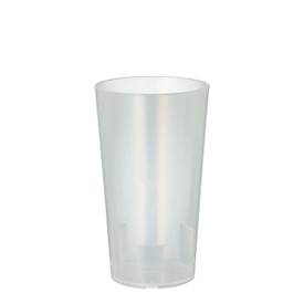 Trinkbecher Papstar, Mehrweg, 0,2 l, Ø 65 mm, mit Füllstrich & Stapelkante, unzerbrechlich, spülmaschinengeeignet, r, PP, transluzent, 10 Stück