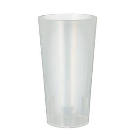 Trinkbecher Papstar, Mehrweg, 0,4 l, Ø 75 mm, mit Füllstrich & Stapelkante, unzerbrechlich, spülmaschinengeeignet, r, PP, transluzent, 10 Stück