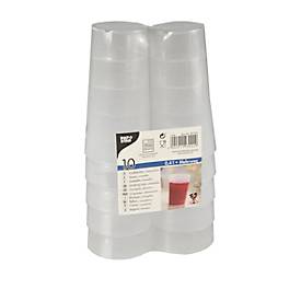 Trinkbecher Papstar, Mehrweg, 0,4 l, Ø 75 mm, mit Füllstrich & Stapelkante, unzerbrechlich, spülmaschinengeeignet, r, PP, transluzent, 10 Stück