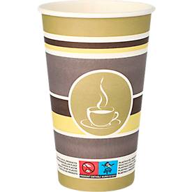 Trinkbecher Papstar To Go, Einweg, 0,4 l, Ø 90 x H 139 mm, FSC®-zertifiziert, Pappe, olivgrün, 50 Stück