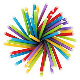 Trinkhalme Papstar, für Shakes, Einweg, L 250 x Ø 8 mm, aus FSC®-zertifiziertem Papier, farbsortiert, 100 Stück