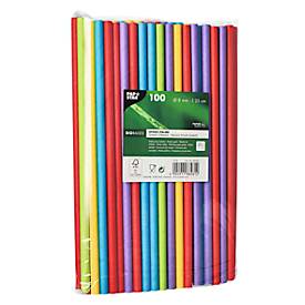 Trinkhalme Papstar, für Shakes, Einweg, L 250 x Ø 8 mm, aus FSC®-zertifiziertem Papier, farbsortiert, 100 Stück