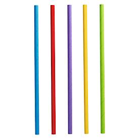 Trinkhalme Papstar, für Shakes, Einweg, L 250 x Ø 8 mm, aus FSC®-zertifiziertem Papier, farbsortiert, 100 Stück
