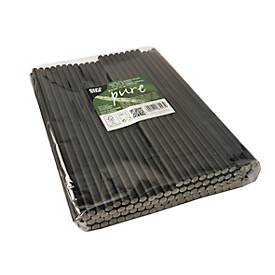 Trinkhalme Papstar, für Shakes, Einweg, L 250 x Ø 8 mm, aus FSC®-zertifiziertem Papier, schwarz, 100 Stück