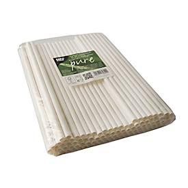 Trinkhalme Papstar Pure, für Shakes, Einweg, L 250 x Ø 8 mm, aus FSC®-zertifiziertem Papier, weiß, 100 Stück