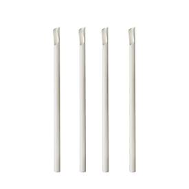 Trinkhalme Papstar Pure, mit Löffel, Einweg, L 200 x Ø 8 mm, aus FSC®-zertifiziertem Papier, weiß, 100 Stück