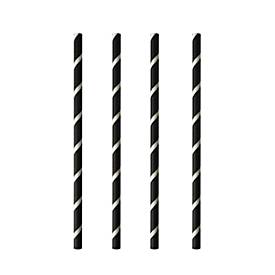 Image of Trinkhalme Papstar Stripes, für Shakes, Einweg, L 200 x Ø 8 mm, aus FSC®-zertifiziertem Papier, schwarz-weiß, 100 Stück