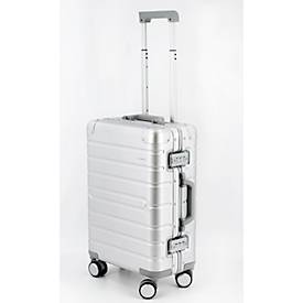 Trolley Alumaxx Gravity, Hauptfach, herausnehmbare Trennwand, Teleskopgriff, abschließbar, B 550 x T 200 x H 370 mm, Aluminium, silber