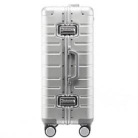 Trolley Alumaxx Gravity, Hauptfach, herausnehmbare Trennwand, Teleskopgriff, abschließbar, B 550 x T 200 x H 370 mm, Aluminium, silber