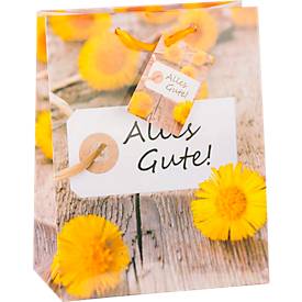 TSI Geschenktasche Alles Gute, mittelgroß, B 180 x T 100 x H 230 mm, reißfest, 30er-Set Motiv: Blume
