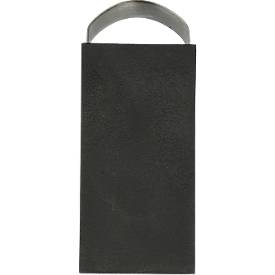 Türstopper, Keilform, rutschfest, mit Handgriff, L 120 x B 50 x H 30 mm, Edelstahl & Kunststoff, schwarz-silber