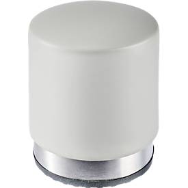 Türstopper, rund, mit Gummikappe, Ø 85 x H 100 mm, Edelstahl gebürstet, edelstahlfarben/grau