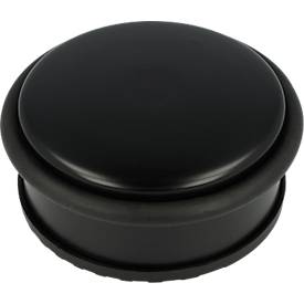 Türstopper, rund, mit türschonendem Gummiring, rutschfest, Ø 100 x H 40 mm, Edelstahl schwarz 