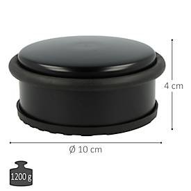 Türstopper, rund, mit türschonendem Gummiring, rutschfest, Ø 100 x H 40 mm, Edelstahl schwarz 