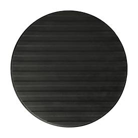 Türstopper, rund, mit türschonendem Gummiring, rutschfest, Ø 100 x H 40 mm, Edelstahl schwarz 