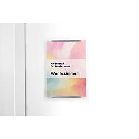 Türschild Topas, Büro, unzerbrechliche Acrylscheibe, hochkant und quer