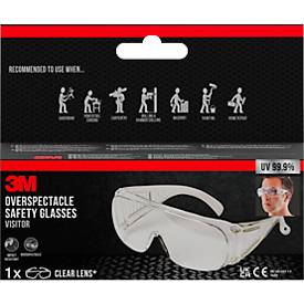 Überbrille 3M Visitor, EN 166:2001, UVA/UVB/UVC-resistent, Seitenschutz, Polycarbonatglas, klar