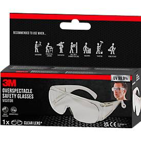 Überbrille 3M Visitor, EN 166:2001, UVA/UVB/UVC-resistent, Seitenschutz, Polycarbonatglas, klar