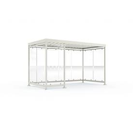 Überdachungssystem Köln K4 c/b, fertig montiert, grauweiß