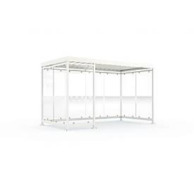 Überdachungssystem Köln K4 c/b, fertig montiert, verkehrsweiß