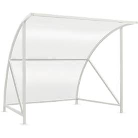 Überdachungssystem Modell Bamberg, transparent, B 2040 mm, grauweiß RAL 9002