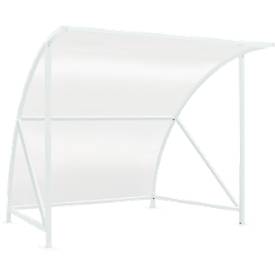 Überdachungssystem Modell Bamberg, transparent, B 2040 mm, verkehrsweiß RAL 9016