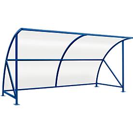 Überdachungssystem Modell Bamberg, transparent, B 4080 mm, enzianblau RAL 5010