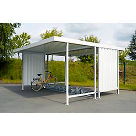Überdachungssystem Modell Leipzig, doppelseitig, Grundeinheit, B 2250 mm, grauweiß