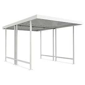 Überdachungssystem Modell Leipzig, doppelseitig, Grundeinheit, B 2870 mm, grauweiß