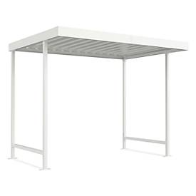 Überdachungssystem Modell Leipzig, einseitig, Grundeinheit, T 2200 mm, B 2870 mm, grauweiß