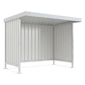 Überdachungssystem Modell Leipzig, einseitig, Grundeinheit, T 2200 mm, B 2870 mm, verzinkt