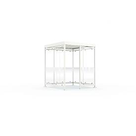 Überdachungssystem WSM Köln K2 b/c, B 2165 x T 2165 x H 2510 mm, Bausatz, verkehrsweiß RAL 9016