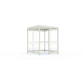 Überdachungssystem WSM Köln K2 b/c, B 2165 x T 2165 x H 2510 mm, fertig montiert, grauweiß RAL 9002