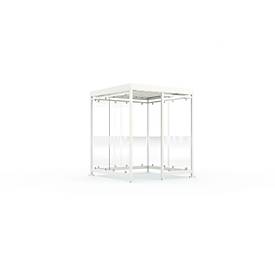 Überdachungssystem WSM Köln K2 b/c, B 2165 x T 2165 x H 2510 mm, fertig montiert, verkehrsweiß RAL 9016