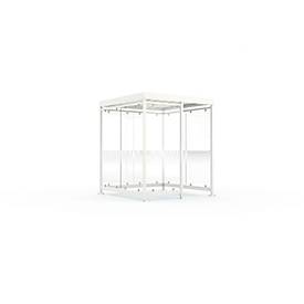 Überdachungssystem WSM Köln K2 c/b, B 2165 x T 2165 x H 2510 mm, Bausatz, verkehrsweiß RAL 9016