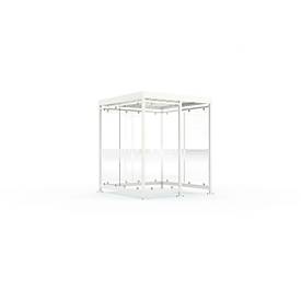 Überdachungssystem WSM Köln K2 c/b, B 2165 x T 2165 x H 2510 mm, fertig montiert, verkehrsweiß RAL 9016