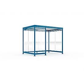 Überdachungssystem WSM Köln K3 c/b, B 3180 x T 2165 x H 2510 mm, Bausatz, enzianblau RAL 5010