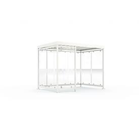 Überdachungssystem WSM Köln K3 c/b, B 3180 x T 2165 x H 2510 mm, Bausatz, verkehrsweiß RAL 9016