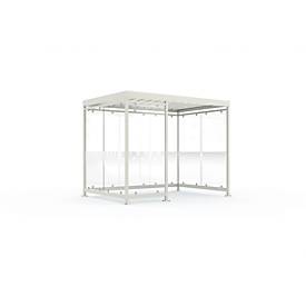 Überdachungssystem WSM Köln K3 c/b, B 3180 x T 2165 x H 2510 mm, fertig montiert, grauweiß RAL 9002