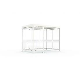 Überdachungssystem WSM Köln K3 c/b, B 3180 x T 2165 x H 2510 mm, fertig montiert, verkehrsweiß RAL 9016