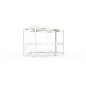 Überdachungssystem WSM Köln K3 d/b, B 3180 x T 2165 x H 2510 mm, Bausatz, verkehrsweiß RAL 9016