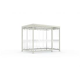 Überdachungssystem WSM Köln K3 d/b, B 3180 x T 2165 x H 2510 mm, fertig montiert, grauweiß RAL 9002