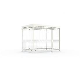 Überdachungssystem WSM Köln K3 d/b, B 3180 x T 2165 x H 2510 mm, fertig montiert, verkehrsweiß RAL 9016