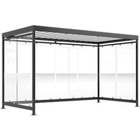 Überdachungssystem WSM Köln K4 b/b, B 4195 x H 2510 x T 2165 mm, lichte H 2360, als Bausatz o. fertig montiert, anthrazitgrau