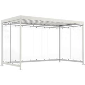 Überdachungssystem WSM Köln K4 b/b, B 4195 x H 2510 x T 2165 mm, lichte H 2360, fertig montiert, grauweiß