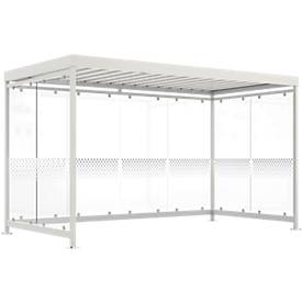 Überdachungssystem WSM Köln K4 b/b, B 4195 x H 2510 x T 2165 mm, lichte H 2360, fertig montiert, grauweiß