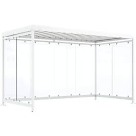 Überdachungssystem WSM Köln K4 b/b, B 4195 x H 2510 x T 2165 mm, lichte H 2360, fertig montiert, verkehrsweiß