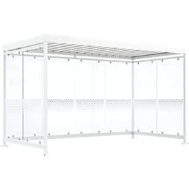 Überdachungssystem WSM Köln K4 b/b, B 4195 x H 2510 x T 2165 mm, lichte H 2360, fertig montiert, verkehrsweiß