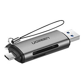 Ugreen - Kartenleser - 2 in 1 (microSD, microSDHC, microSDXC, MMC, RS-MMC, SD, SDHC, SDXC) - USB 3.0/USB-C